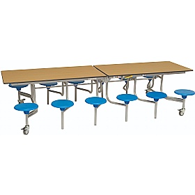 12 Seat Rectangular Mobile Folding School Dining Tables - Breakout & Canteen