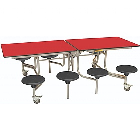 8 Seat Rectangular Mobile Folding School Dining Tables - Breakout & Canteen
