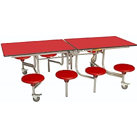 8 Seat Rectangular Mobile Folding School Dining Tables - Breakout & Canteen