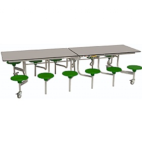 12 Seat Rectangular Mobile Folding School Dining Tables - Breakout & Canteen