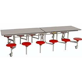 12 Seat Rectangular Mobile Folding School Dining Tables - Breakout & Canteen