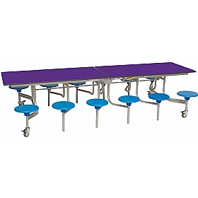 12 Seat Rectangular Mobile Folding School Dining Tables - Breakout & Canteen