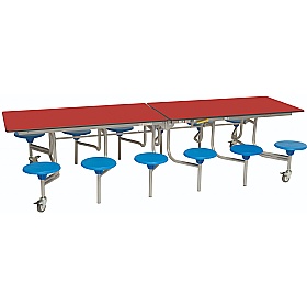 12 Seat Rectangular Mobile Folding School Dining Tables - Breakout & Canteen