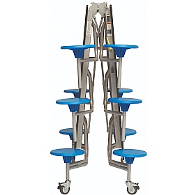 12 Seat Rectangular Mobile Folding School Dining Tables - Breakout & Canteen