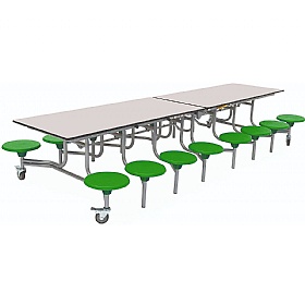 16 Seat Rectangular Mobile Folding School Dining Tables - Breakout & Canteen
