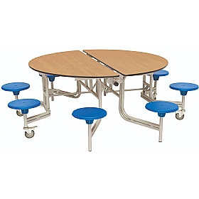8 Seat Round Mobile Folding School Dining Tables