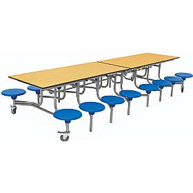 16 Seat Rectangular Mobile Folding School Dining Tables - Breakout & Canteen
