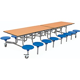 16 Seat Rectangular Mobile Folding School Dining Tables - Breakout & Canteen