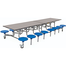 16 Seat Rectangular Mobile Folding School Dining Tables - Breakout & Canteen