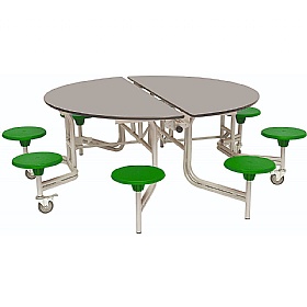 8 Seat Round Mobile Folding School Dining Tables - Breakout & Canteen