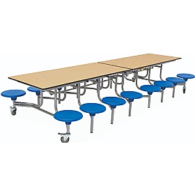 16 Seat Rectangular Mobile Folding School Dining Tables - Breakout & Canteen