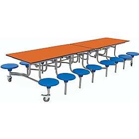 16 Seat Rectangular Mobile Folding School Dining Tables - Breakout & Canteen