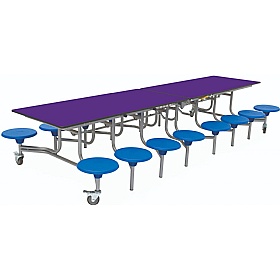 16 Seat Rectangular Mobile Folding School Dining Tables - Breakout & Canteen