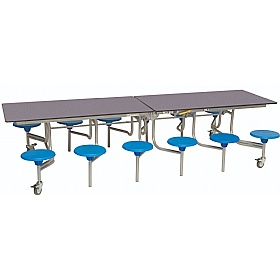 12 Seat Rectangular Mobile Folding School Dining Tables - Breakout & Canteen