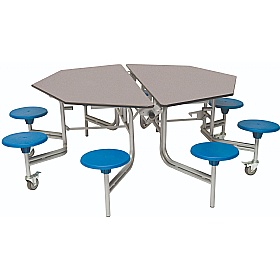 8 Seat Octagonal Mobile Folding School Dining Tables - Breakout & Canteen