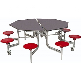 8 Seat Octagonal Mobile Folding School Dining Tables - Breakout & Canteen