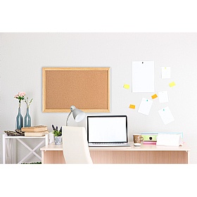 Bi Office Earth Oak Frame Cork Noticeboard
