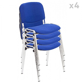 Club Chrome Frame Stacking Conference Chairs - Pack of 4