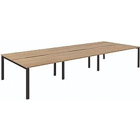 Axxiom 6 Person Rectangular Back to Back Bench Desks - Office Desks