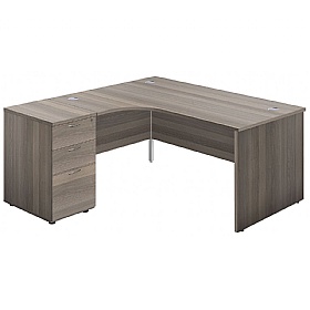 Ventura Ergonomic Radial Office Desks with Desk En