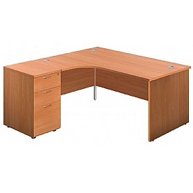 Ventura Ergonomic Radial Office Desks with Desk En