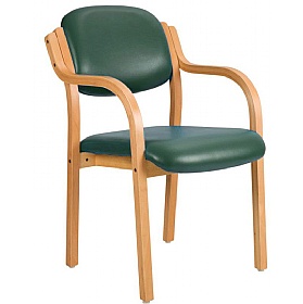 Windsor Wooden Frame Vinyl Stacking Office Armchai