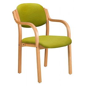 Windsor Wooden Frame Vinyl Stacking Office Armchai