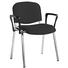 Ecton Chrome Frame Stacking Conference Chairs with Arms - Office Chairs