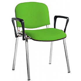 Ecton Chrome Frame Stacking Conference Chairs with Arms - Office Chairs
