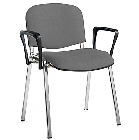 Ecton Chrome Frame Stacking Conference Chairs with Arms - Office Chairs