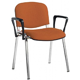 Ecton Chrome Frame Stacking Conference Chairs with Arms - Office Chairs