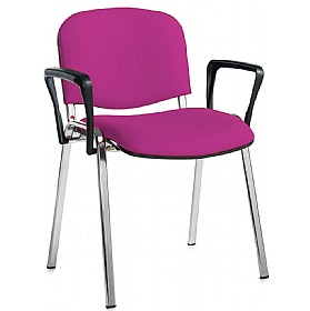 Ecton Chrome Frame Stacking Conference Chairs with Arms - Office Chairs