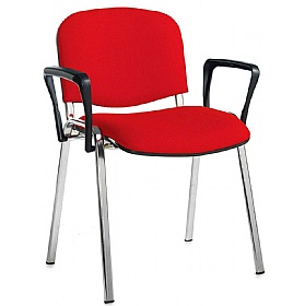 Ecton Chrome Frame Stacking Conference Chairs with Arms - Office Chairs