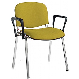 Ecton Chrome Frame Stacking Conference Chairs with Arms - Office Chairs