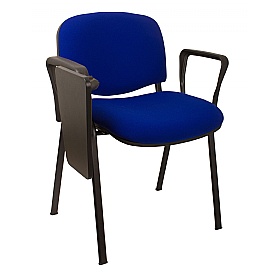 Ecton Black Frame Stacking Conference Chairs with Writing Tablet