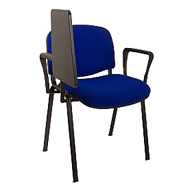Ecton Black Frame Stacking Conference Chairs with Writing Tablet
