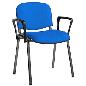 Ecton Black Frame Stacking Conference Chairs with Arms - Office Chairs