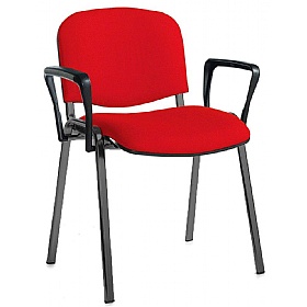 Ecton Black Frame Stacking Conference Chairs with Arms - Office Chairs