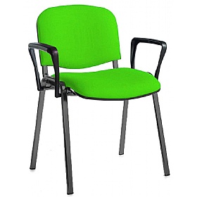 Ecton Black Frame Stacking Conference Chairs with Arms - Office Chairs