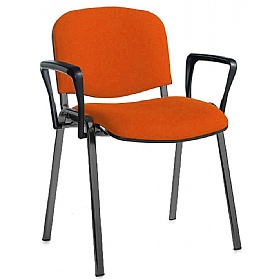 Ecton Black Frame Stacking Conference Chairs with Arms - Office Chairs