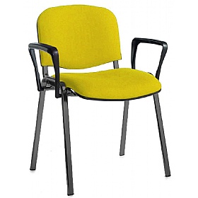 Ecton Black Frame Stacking Conference Chairs with Arms - Office Chairs