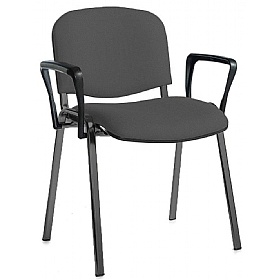 Ecton Black Frame Stacking Conference Chairs with Arms - Office Chairs