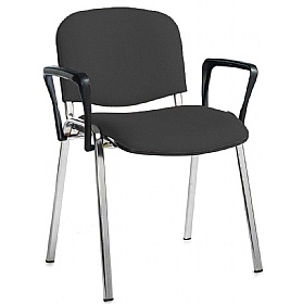 Ecton Chrome Frame Stacking Conference Chairs with Arms - Office Chairs