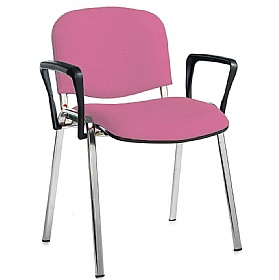 Ecton Chrome Frame Stacking Conference Chairs with Arms - Office Chairs