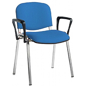 Ecton Chrome Frame Stacking Conference Chairs with Arms - Office Chairs
