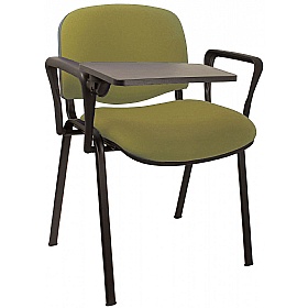 Ecton Black Frame Stacking Conference Chairs with Writing Tablet