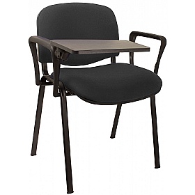 Ecton Black Frame Stacking Conference Chairs with Writing Tablet
