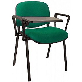 Ecton Black Frame Stacking Conference Chairs with Writing Tablet