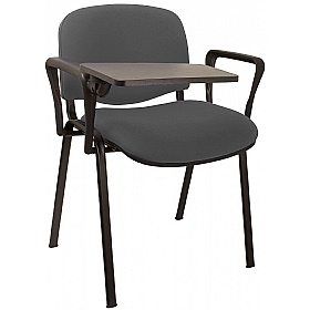 Ecton Black Frame Stacking Conference Chairs with Writing Tablet
