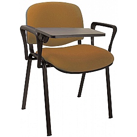 Ecton Black Frame Stacking Conference Chairs with Writing Tablet